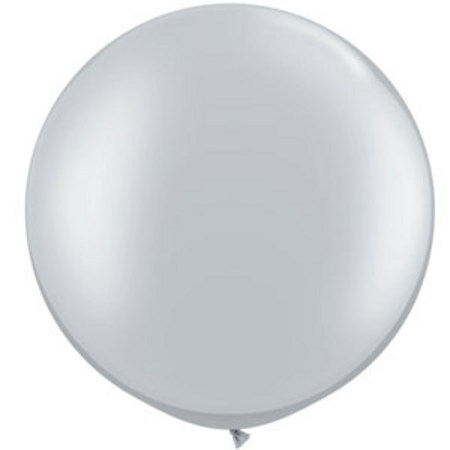 (image for) Round Latex Balloon ~ Silver (Float time 48 hrs) - Click Image to Close