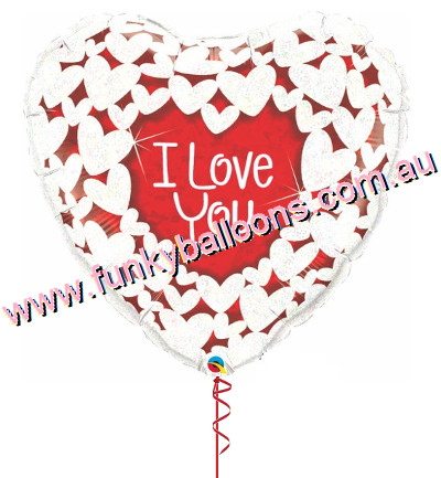 (image for) Giant Glitter Hearts Foil Balloon - Click Image to Close
