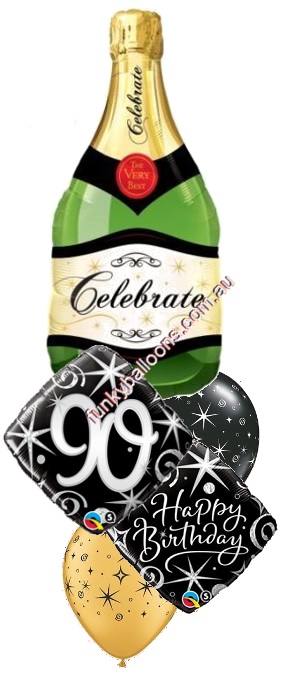 (image for) 90th Champagne Sparkles Birthday Bouquet - Click Image to Close