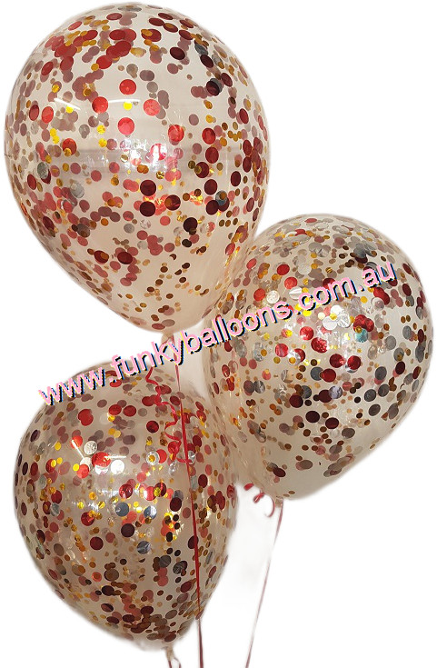 (image for) 3 Confetti Balloon Table Bunch (Float Time 3+ days)