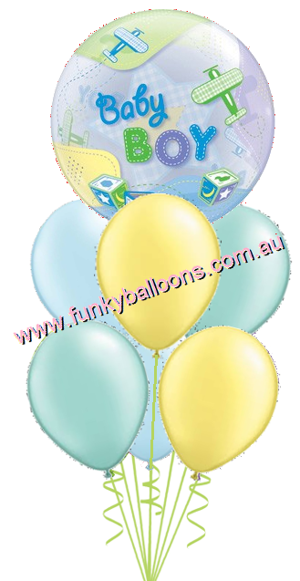 (image for) Baby Boy Bubble + Pastels Bouquet