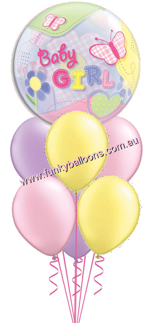 Baby Girl Bubble + Pastels Bouquet
