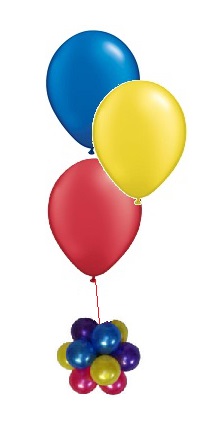 (image for) 3 Balloon Table Bunch w/ Topiary Weight (Float Time 12 Hours)